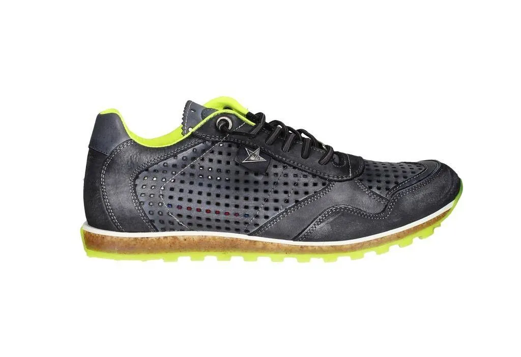 Blucher Piel Negro Pala y Lados Calados Piso Fluor