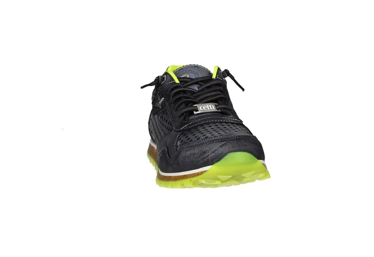 Blucher Piel Negro Pala y Lados Calados Piso Fluor