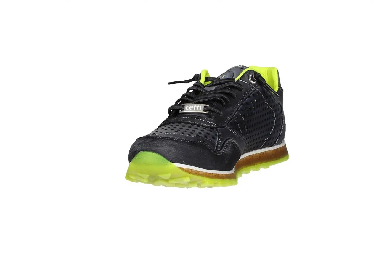 Blucher Piel Negro Pala y Lados Calados Piso Fluor
