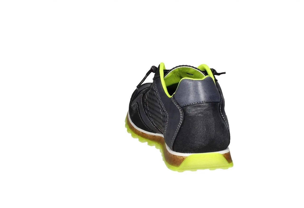 Blucher Piel Negro Pala y Lados Calados Piso Fluor