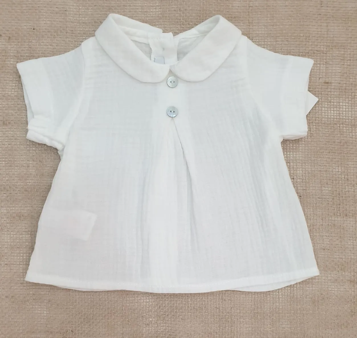 Blusa bebé infantil 100% Algodón manga corta R130399 Blanco roto