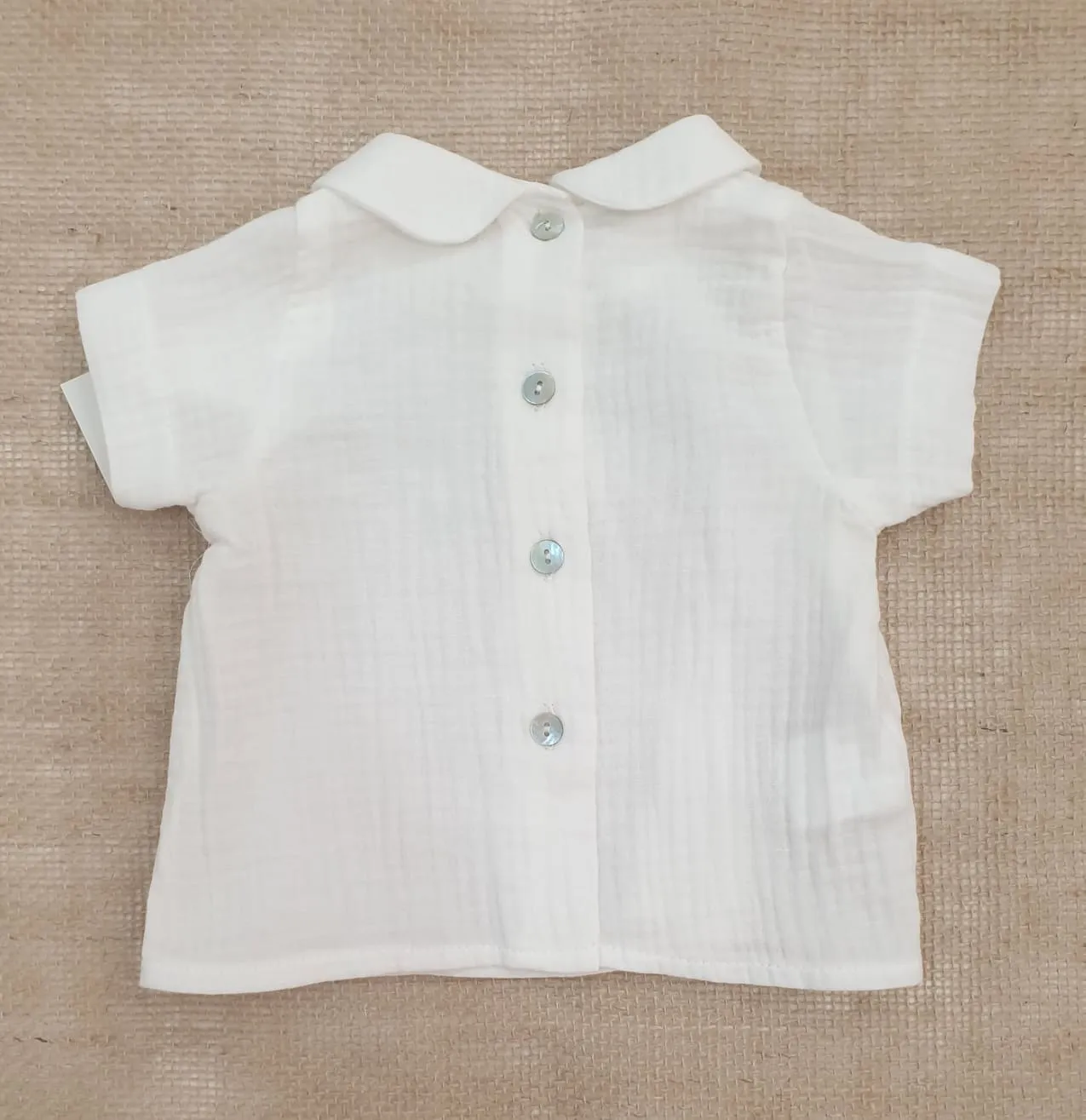 Blusa bebé infantil 100% Algodón manga corta R130399 Blanco roto