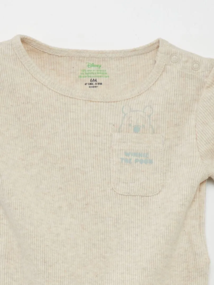 BODY DE CANALé 'DISNEY' DE MANGA CORTA  BEIGE