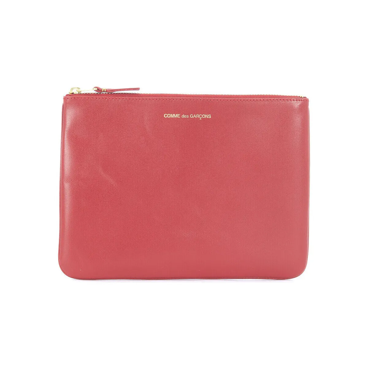 Bolsita Comme des Garçons Wallet en piel de becerro roja