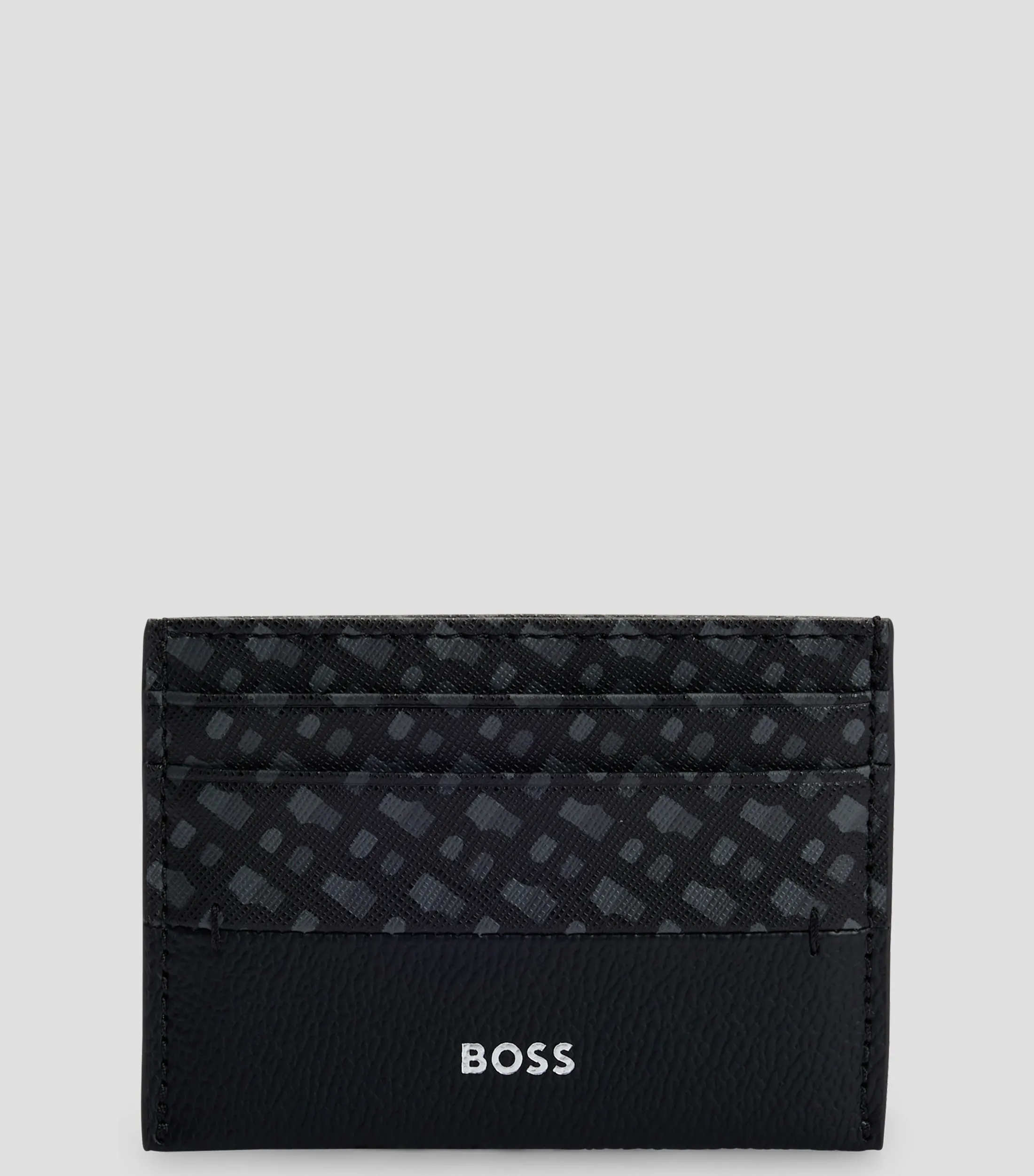 Boss Tarjetero con panel de monogramas y logo plateado Hombre
