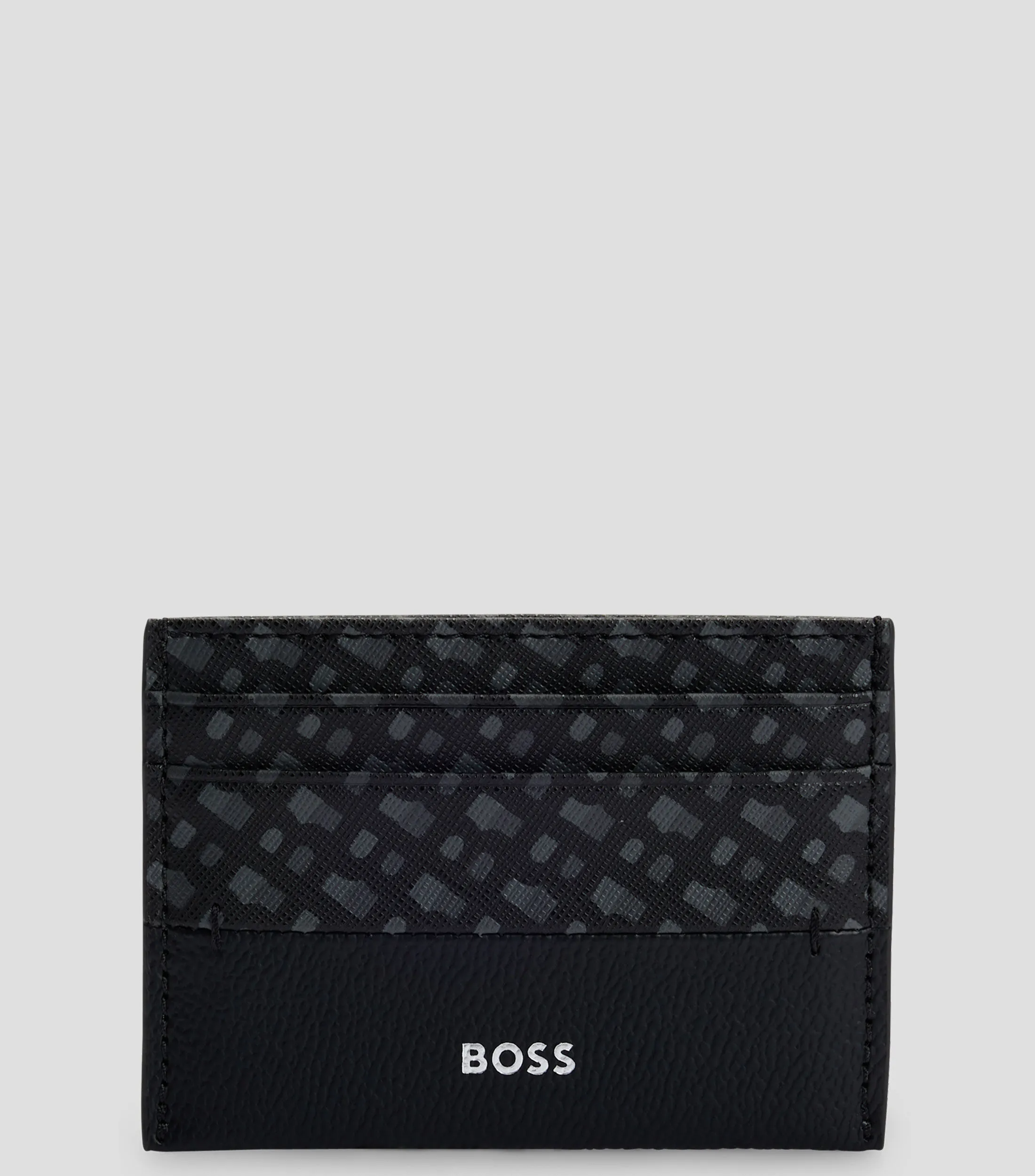Boss Tarjetero con panel de monogramas y logo plateado Hombre