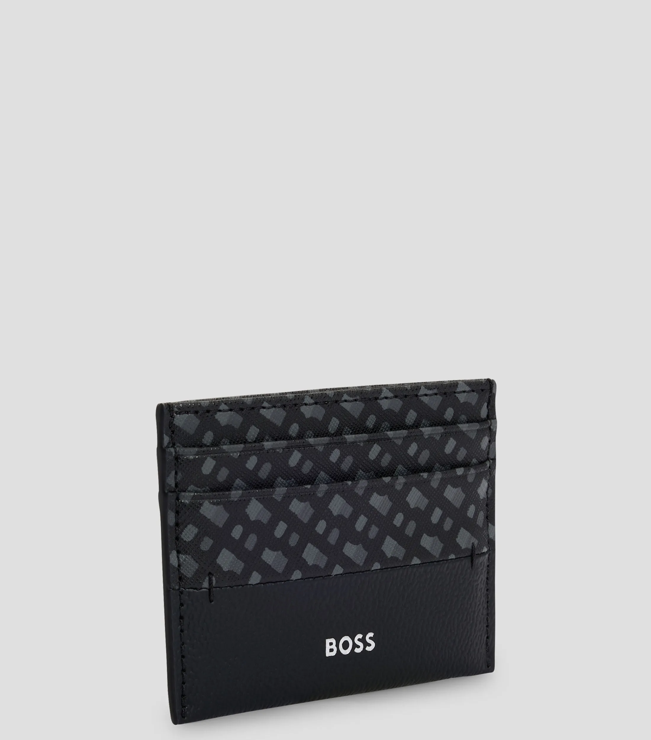 Boss Tarjetero con panel de monogramas y logo plateado Hombre