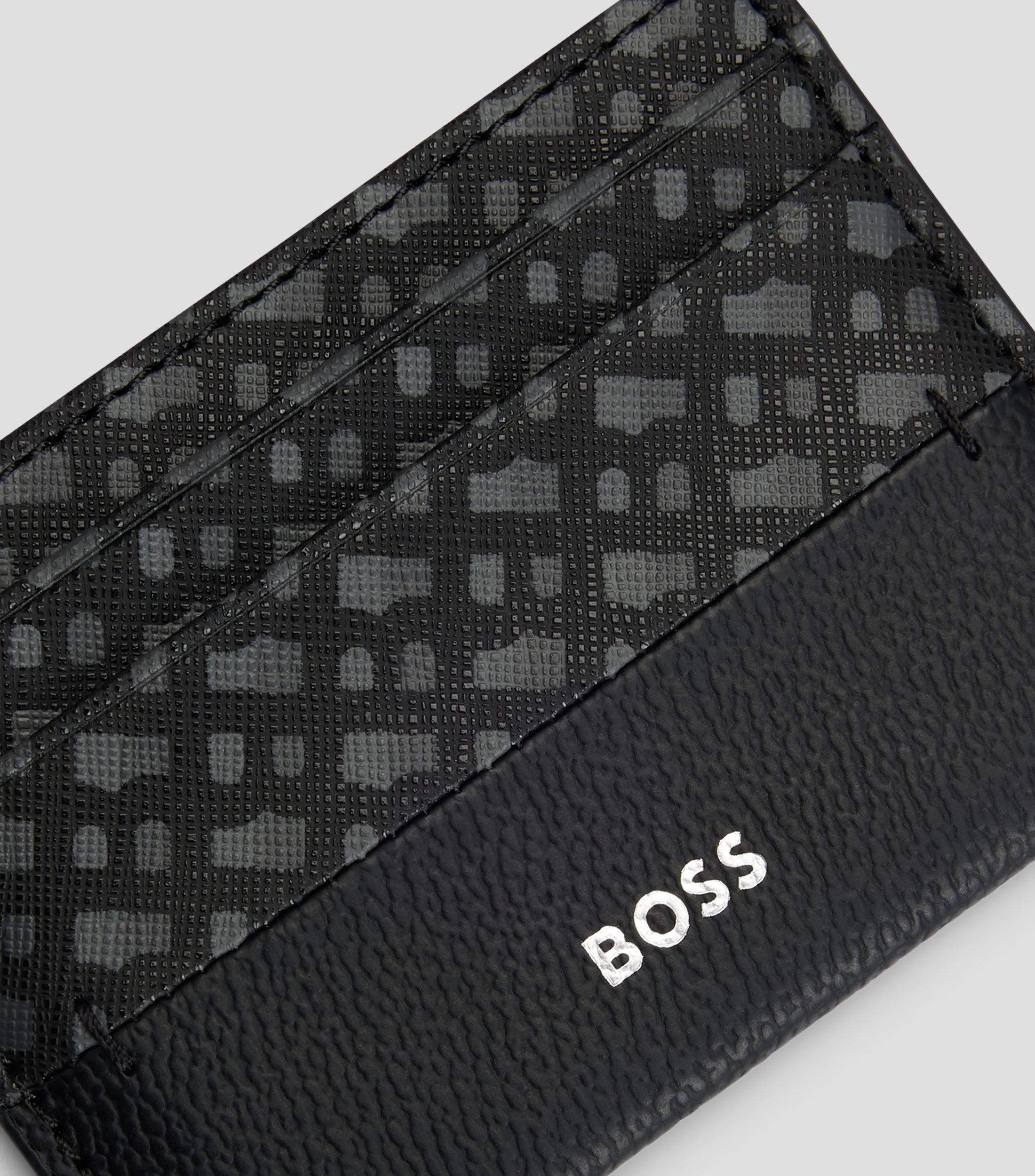 Boss Tarjetero con panel de monogramas y logo plateado Hombre