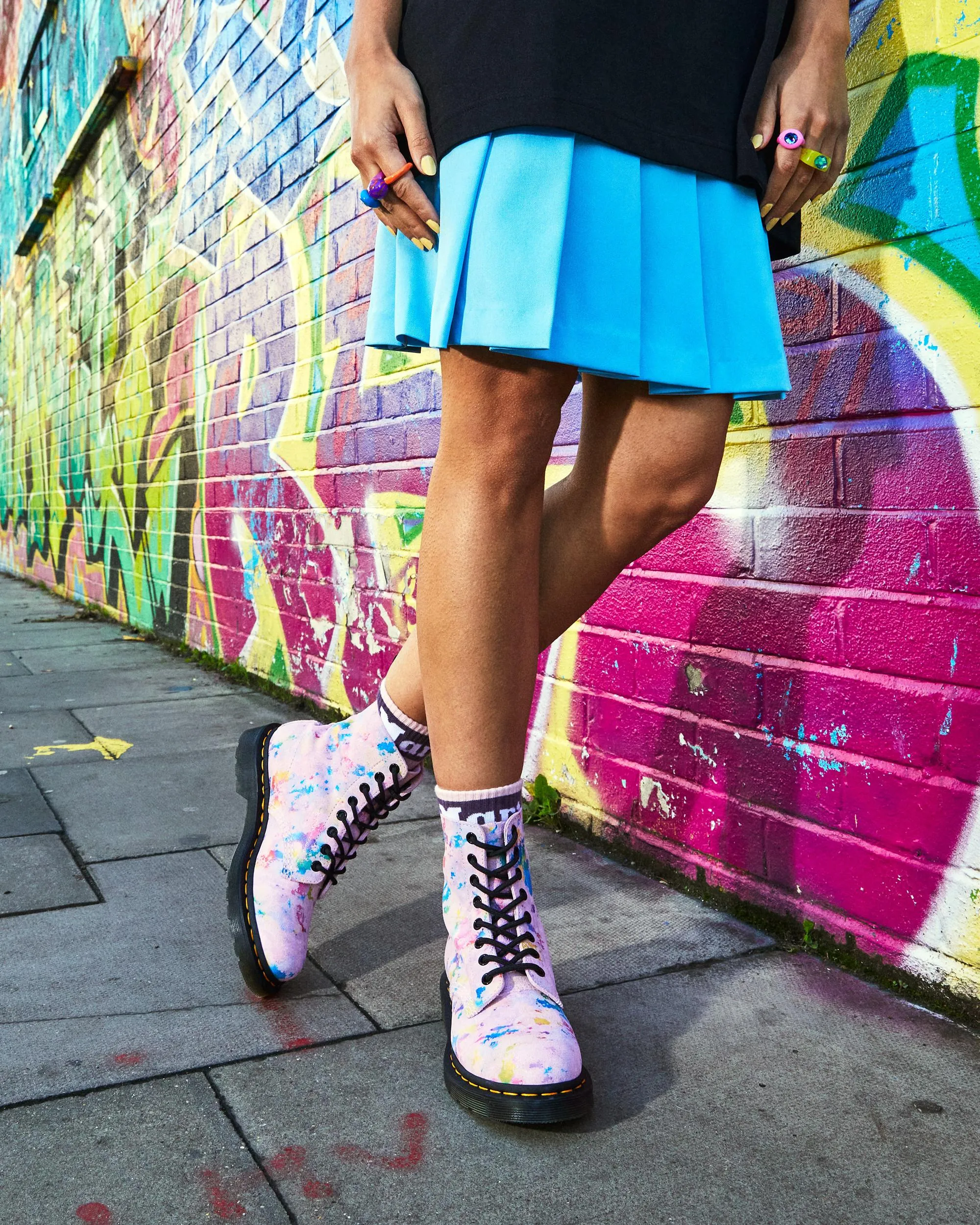 Botas 1460 Pascal Rainbow en ante