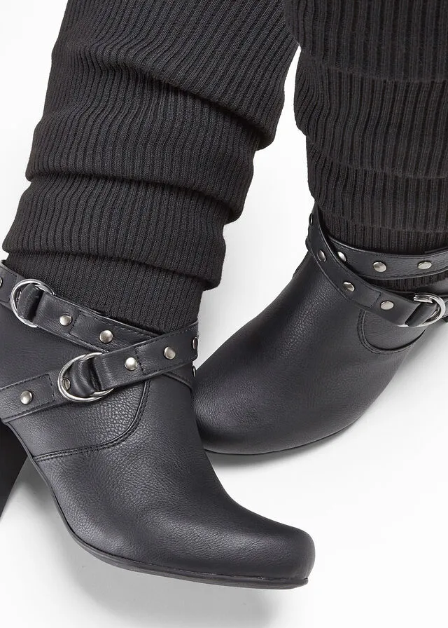 Botas con caña de punto Negro