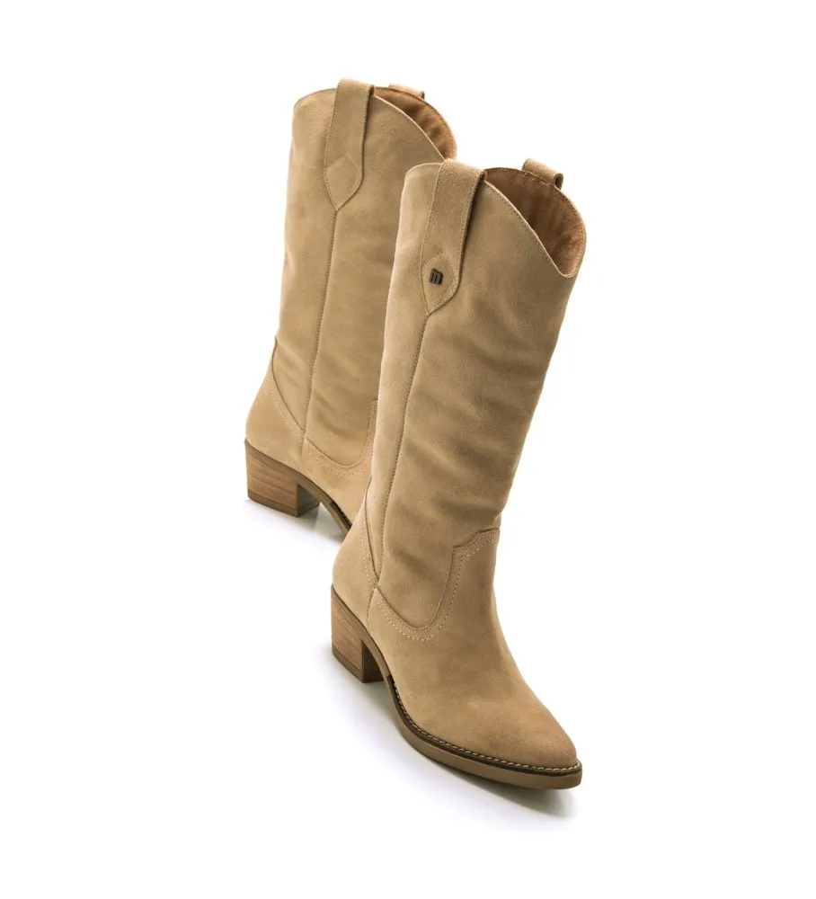 Botas de Piel Teo beige