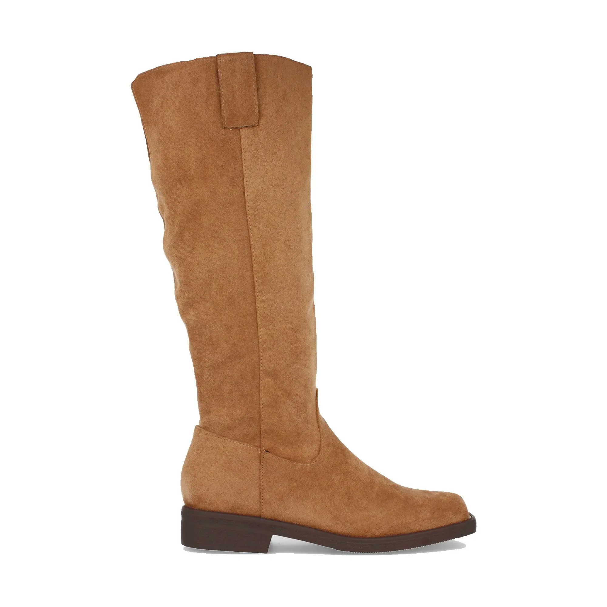 Botas planas mujer color camel