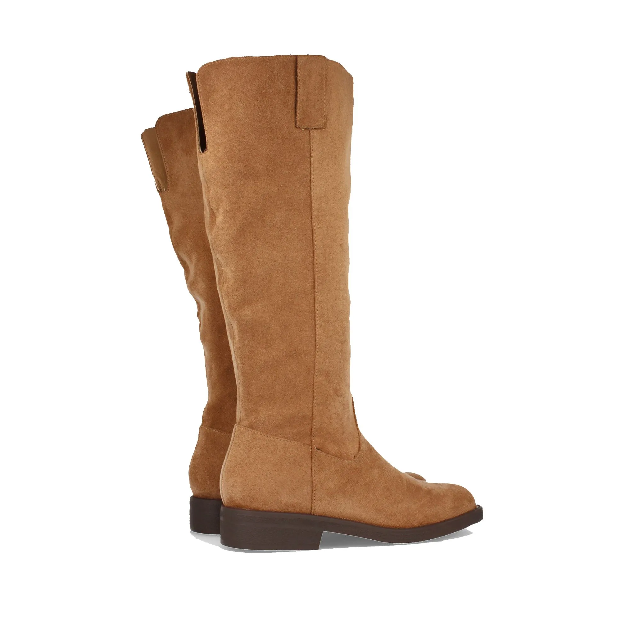 Botas planas mujer color camel