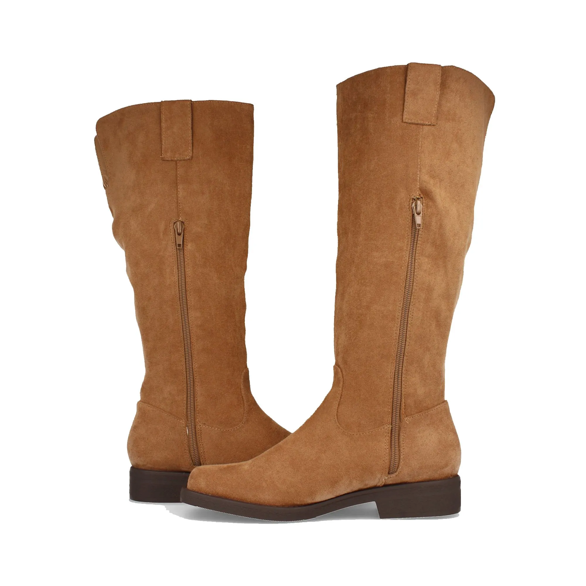 Botas planas mujer color camel