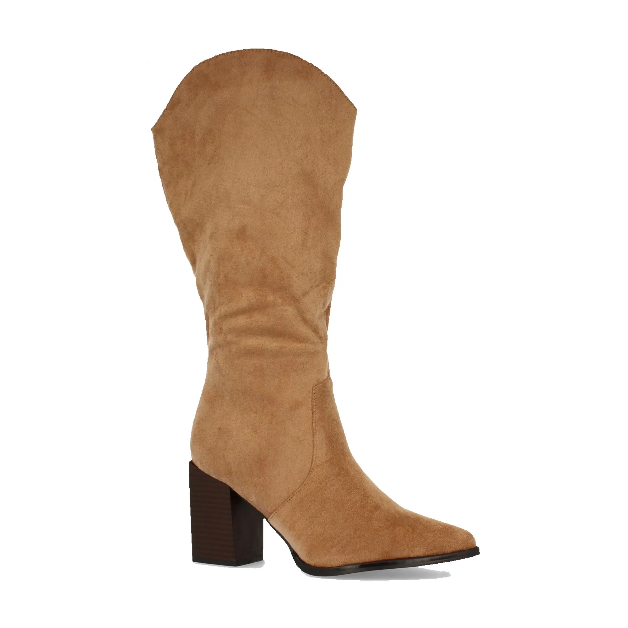 Botas tacón alto mujer color camel