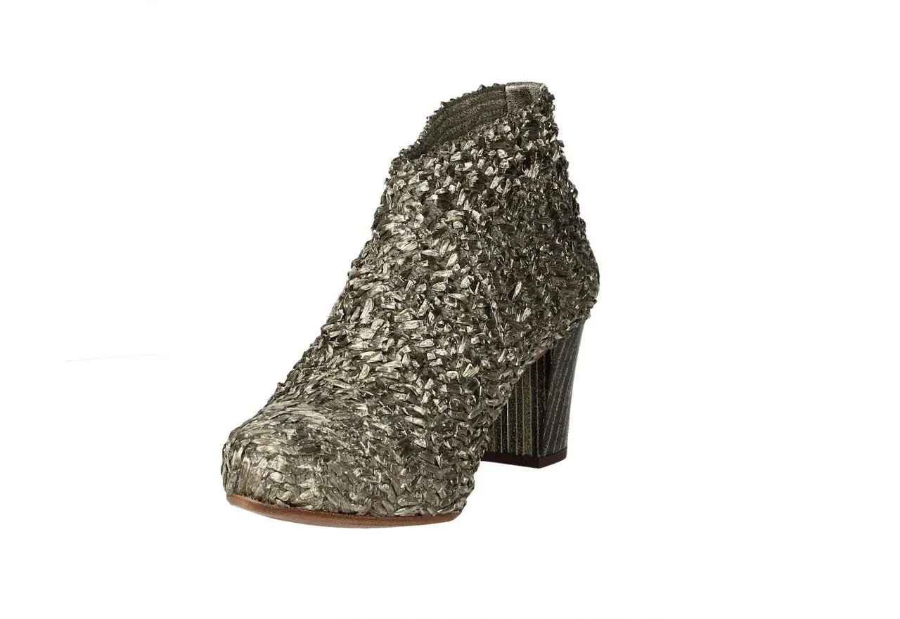 Botin Rafia Kaki Elastico Tira Talon Piel Piso Suela