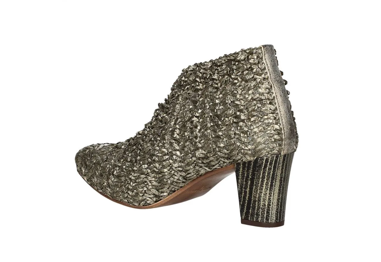 Botin Rafia Kaki Elastico Tira Talon Piel Piso Suela