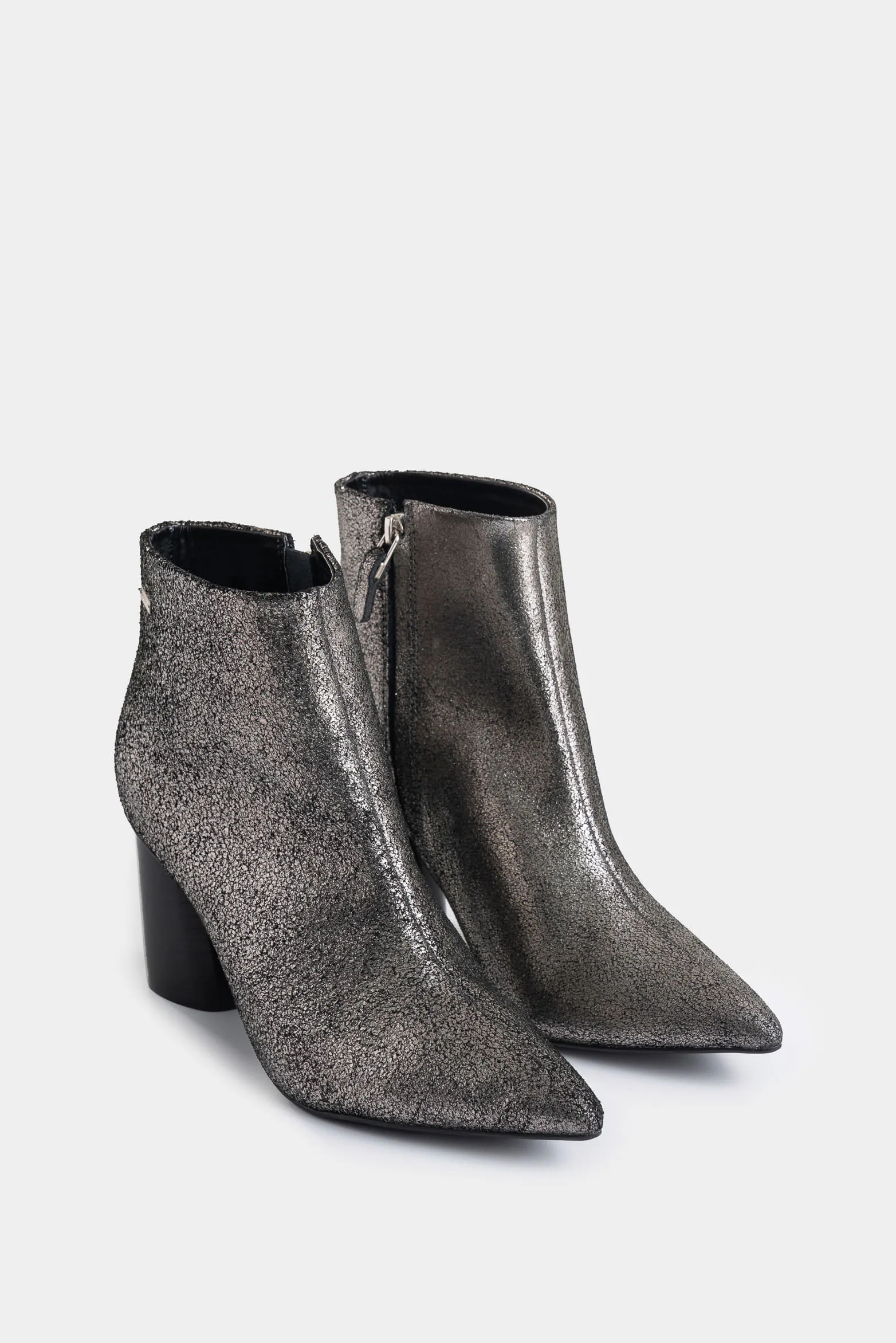 Botines Agata de cuero folia para mujer efecto craquelado