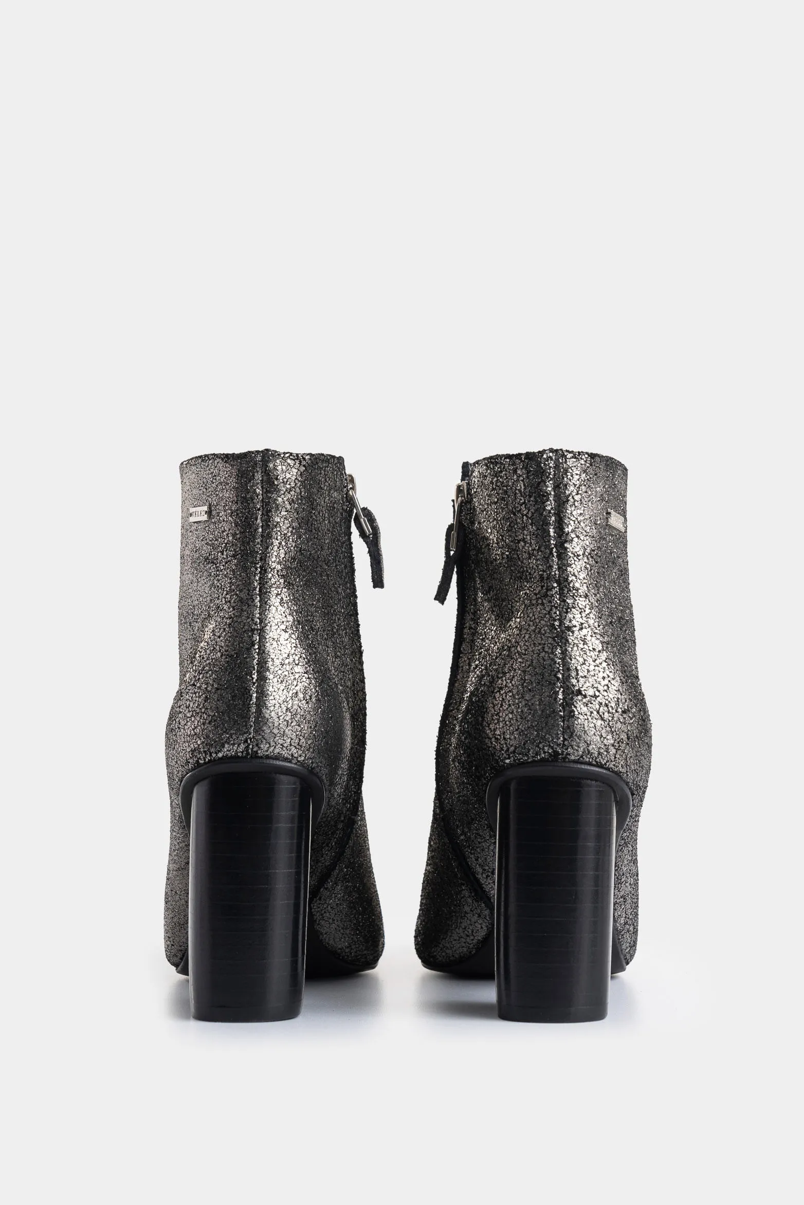 Botines Agata de cuero folia para mujer efecto craquelado