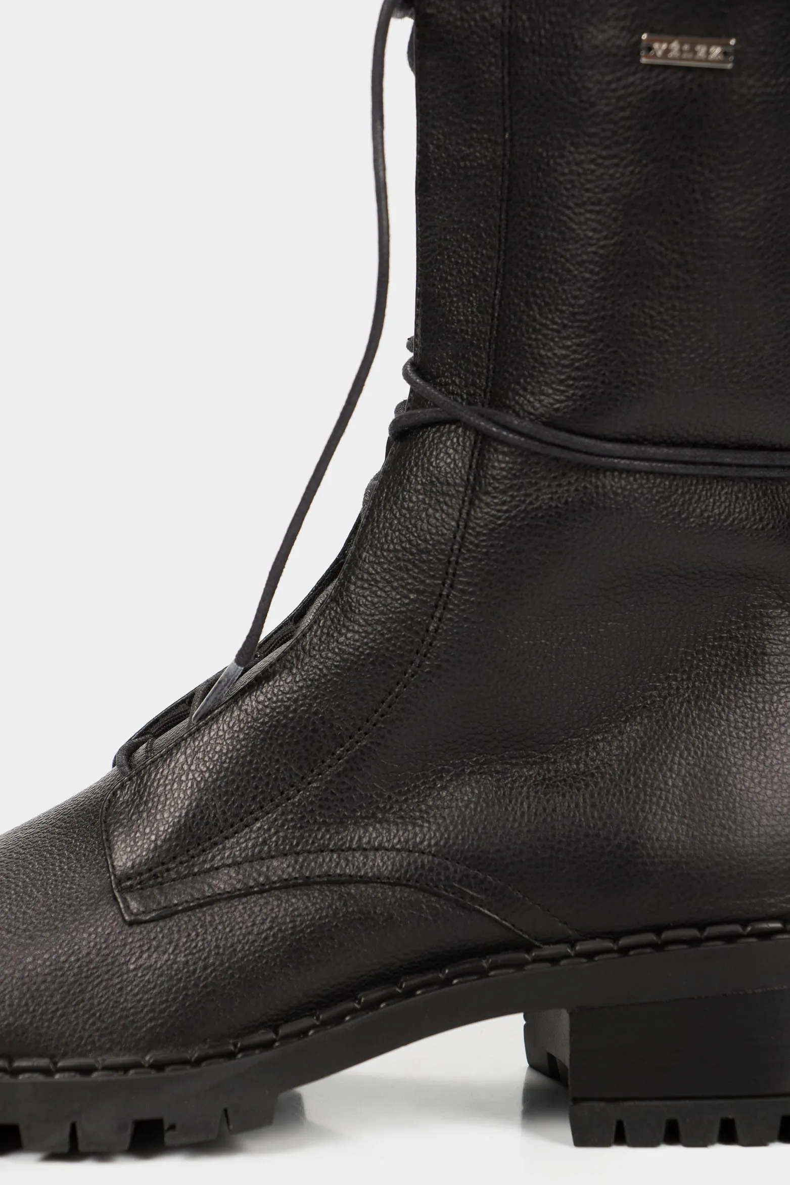 Botines militar Paramo de cuero para mujer cordones Negro