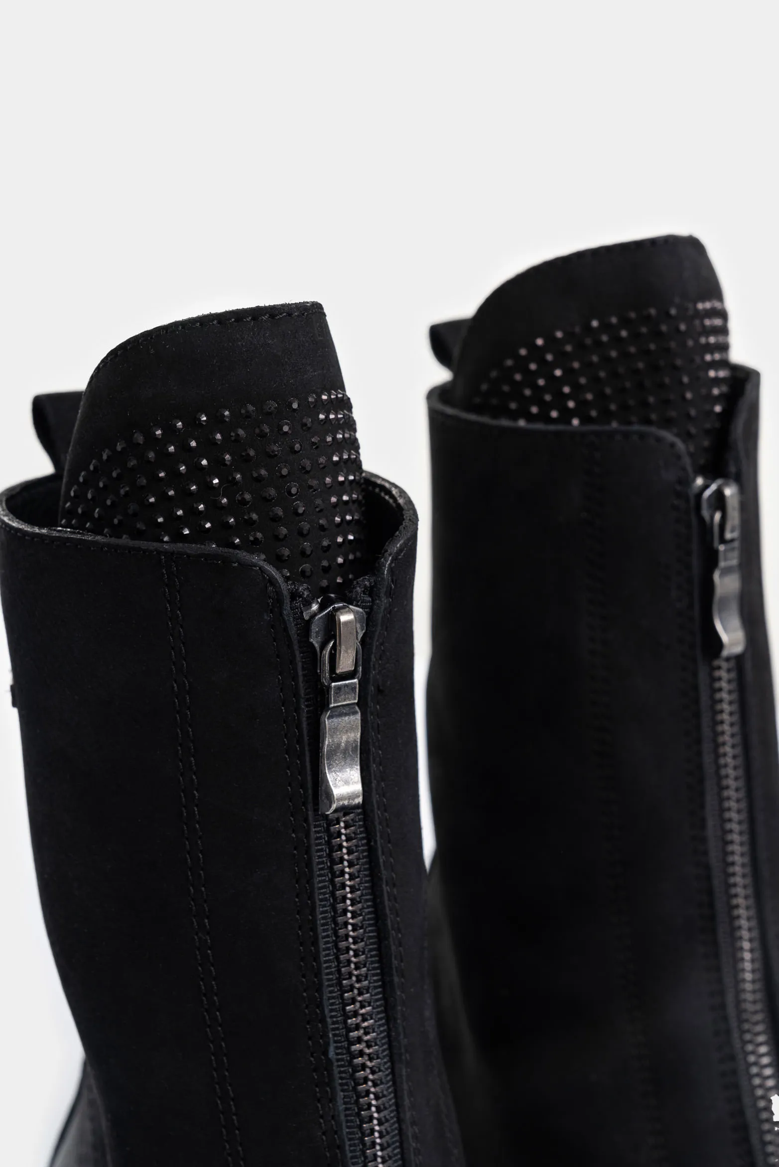 Botines militares Umbra de cuero para mujer aplique brillo