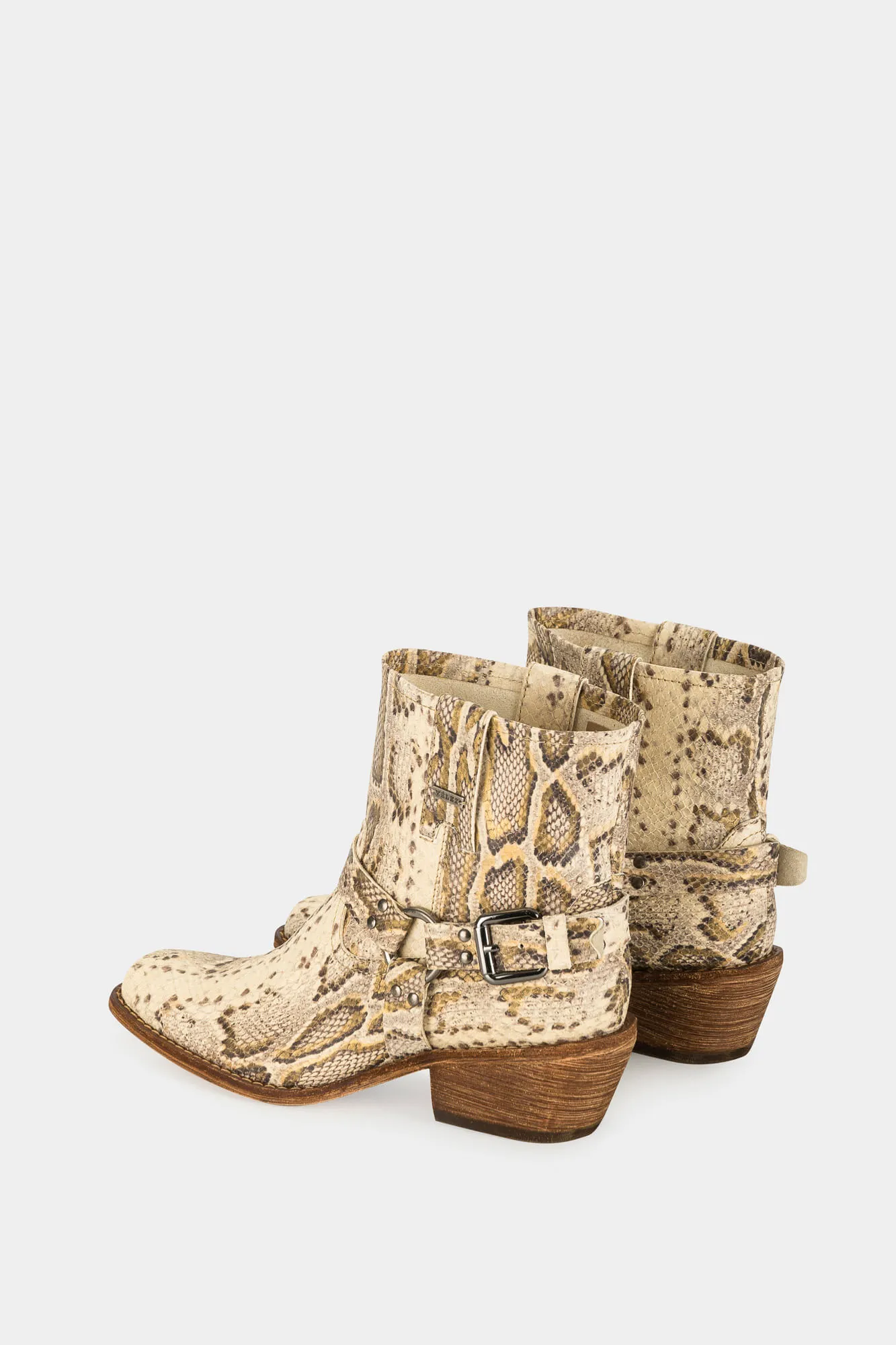 Botines tacón texano de cuero para mujer folia pitón