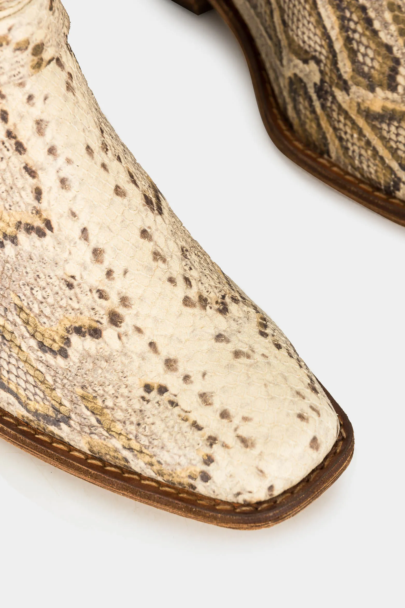 Botines tacón texano de cuero para mujer folia pitón