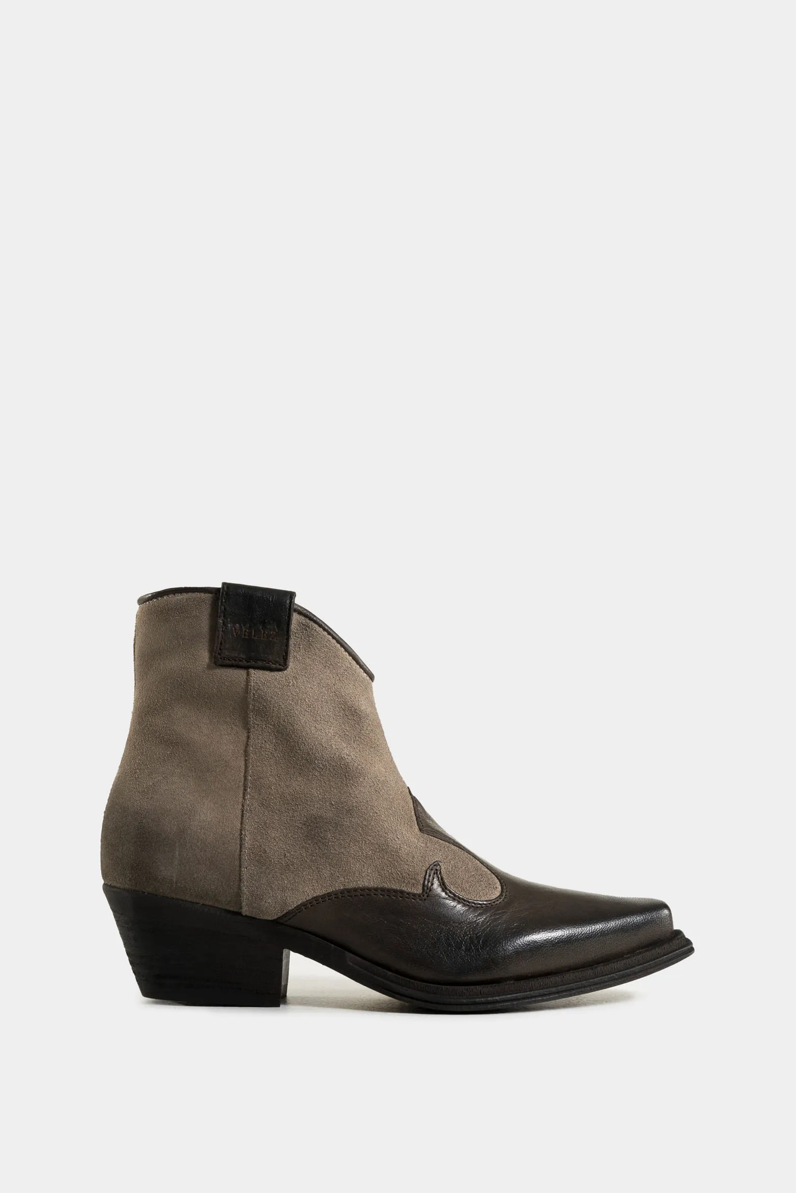 Botines texanos Maui de cuero para mujer mezcla de texturas