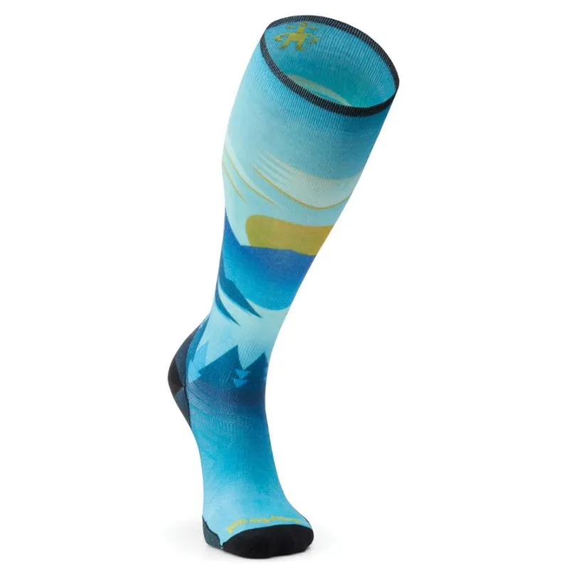 Calcetines de esquí Smartwool Ski Zero Cushion Chasing Mountains Print (Capri)