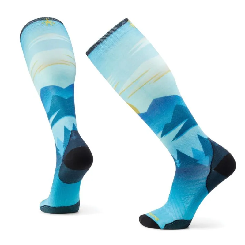 Calcetines de esquí Smartwool Ski Zero Cushion Chasing Mountains Print (Capri)