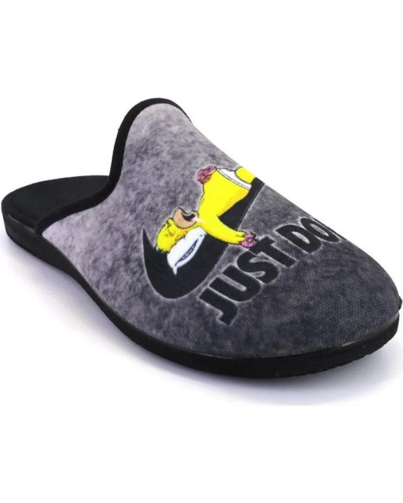 Calzado de casa   de Hombre CARMELO RODRIGUEZ 498 HOMER ZAPATILLAS DE CASA DE HOMBRE GRI  GRIS