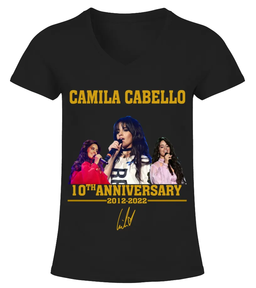 CAMILA CABELLO 10TH ANNIVERSARY Camiseta cuello pico Mujer