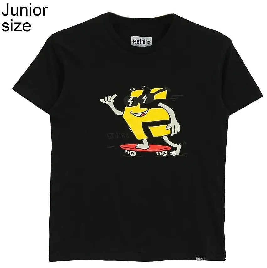CAMISA ETNIES E SKATE  BLACK  UNISEX JUNIOR