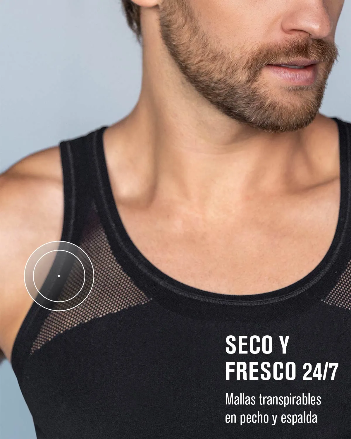 Camiseta ajustada para hombre de compresión suave en microfibra