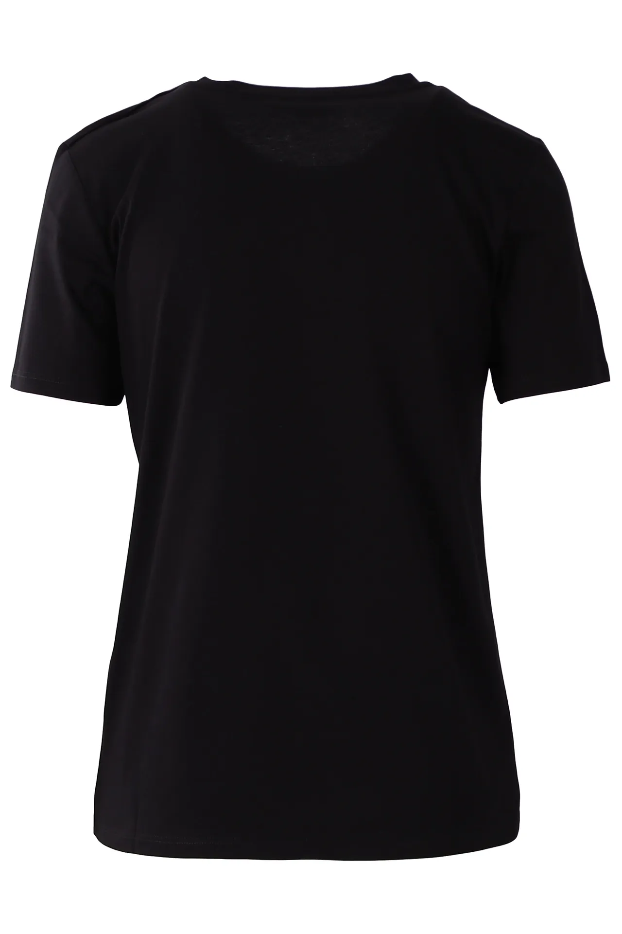 Camiseta Balmain negra con botones y logo terciopelo