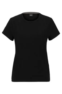 Camiseta de algodón con monogramas de punto con estructura 3D