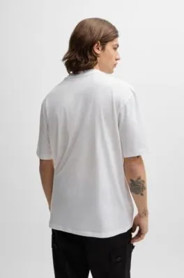 Camiseta de punto de algodón con logo de naipes