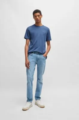 Camiseta de punto de algodón con parche de logo