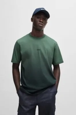 Camiseta de punto de algodón con tinción dip dye