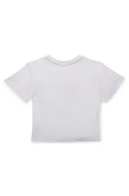 Camiseta de punto de algodón para niños con logo de la temporada