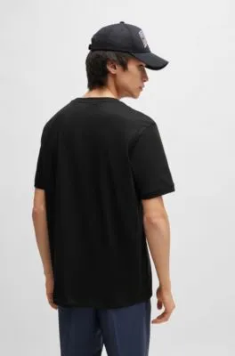 Camiseta en punto de algodón con etiqueta con logo