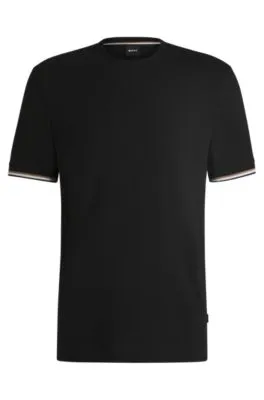 Camiseta en punto de algodón con raya característica en los puños