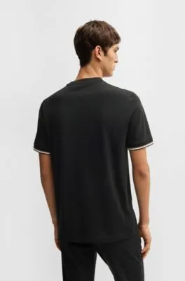 Camiseta en punto de algodón con raya característica en los puños