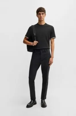 Camiseta en punto de algodón con raya característica en los puños