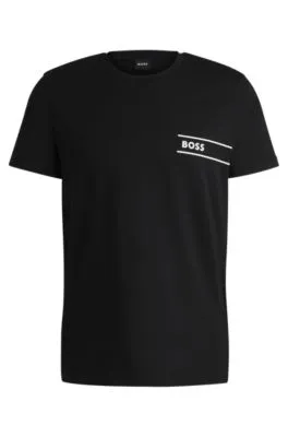 Camiseta interior en punto de algodón con logo estampado