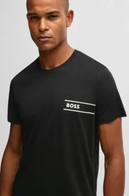 Camiseta interior en punto de algodón con logo estampado