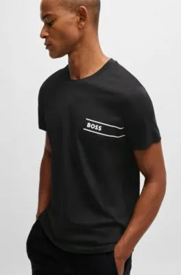 Camiseta interior en punto de algodón con logo estampado