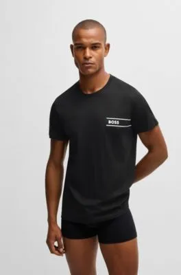 Camiseta interior en punto de algodón con logo estampado