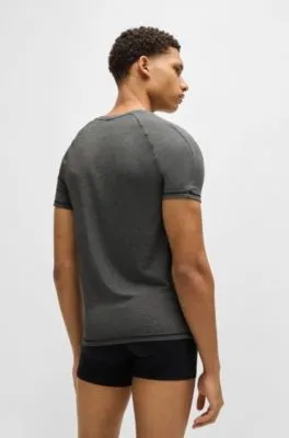 Camiseta interior en punto elástico con logo estampado
