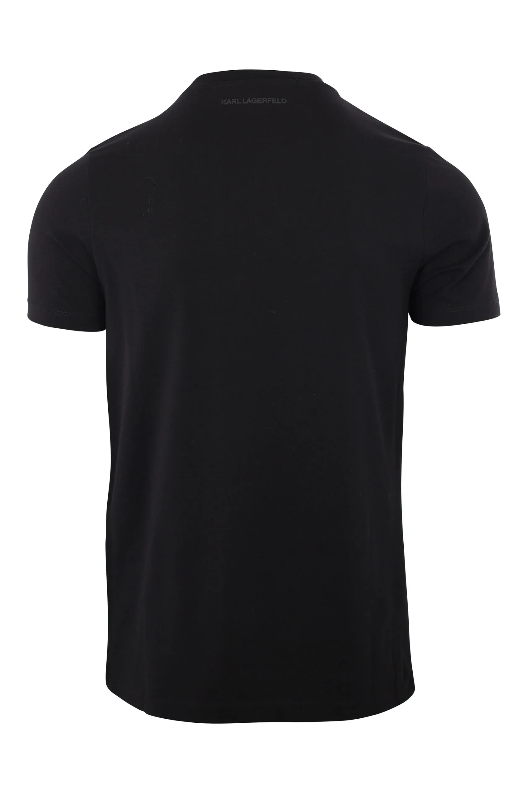 Camiseta negra con logo en silueta dorado